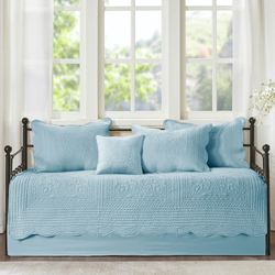 Tuscany Daybed Cover Bed Set Light Blue Six Piece Set