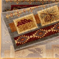 Wildlife Rectangle Rug Multi Warm 53 x 73