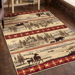 Mountain Lodge Rectangle Rug Multi Warm 53 x 73