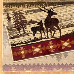 Mountain Lodge Rectangle Rug Multi Warm 53 x 73