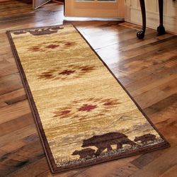 Bear Cubs Rug Runner Multi Warm 27 x 73