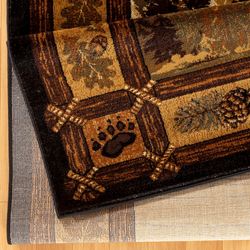 Pine Trees Rectangle Rug Multi Warm 53 x 73