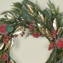 Iced Holiday Wreath Green