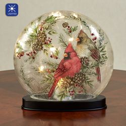 Cardinal Couple Lighted Dome Red