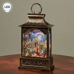 Nativity Scene LED Water Lantern Bronze