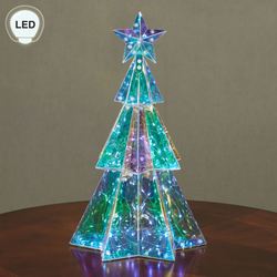 Holographic LED Christmas Tree Table Accent Clear