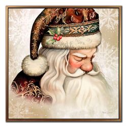 Resting Santa Framed Canvas Wall Art Multi Warm