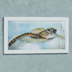 Majestic Sea Turtle Framed Wall Art Brown