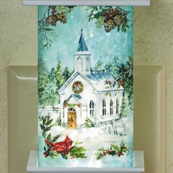 Winter Church Shimmer LED Nightlight White