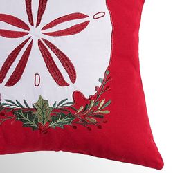 Sea Life Sand Dollar Decorative Pillow Red