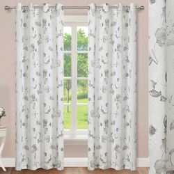 Bascomb Semi Sheer Wide Grommet Curtain Pair 104 x 84