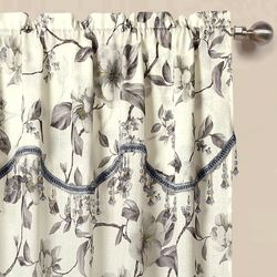 Calverton Semi Sheer Wide Curtain Pair with Attached Valances 104 x 84