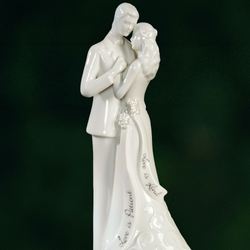 Embracing Wedding Cake Topper White