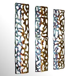 Hammered Array Wall Art Multi Metallic Set of Three
