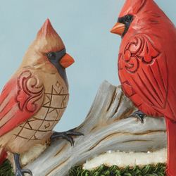 Peace Love and Harmony Cardinal Figurine Red