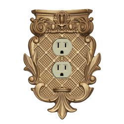 Corinthian Single Outlet Aged Gold