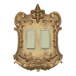 Royal Double Dimmer Rocker Switch Aged Gold