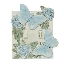 Butterfly in Bloom Pastel Double Switch Blue