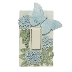 Butterfly in Bloom Pastel Single Dimmer Rocker Switch Blue