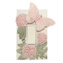 Butterfly in Bloom Pastel Single Dimmer Rocker Switch Pink