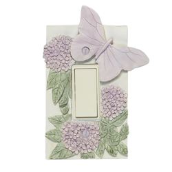 Butterfly in Bloom Pastel Single Dimmer Rocker Switch Purple