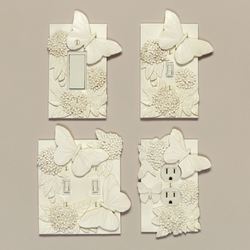 Butterfly in Bloom Single Switch Antique White