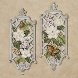 Garden Path Wall Plaques Ivory Set of Two