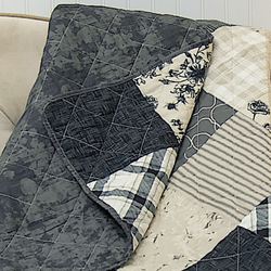 Augusta Patchwork Throw Blanket Black 50 x 60
