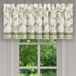 Fairview Embroidered Valance Sage 88 x 18