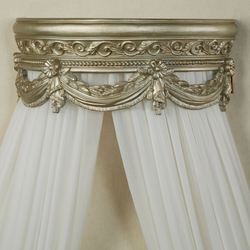 Swag and Bow Wall Teester Bed Crown Platinum