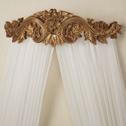 Flowering Medallion Wall Teester Bed Crown Aged Gold