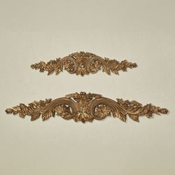 Flowering Medallion Decorative Wall Topper Aged Gold
