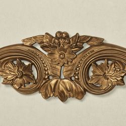 Flowering Medallion Decorative Wall Topper Aged Gold