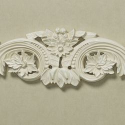 Flowering Medallion Decorative Wall Topper Antique Ivory