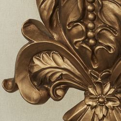 Flowering Medallion Curtain Tieback Pair Aged Gold