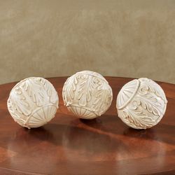 Acassia Orbs Only Antique White Set of Three