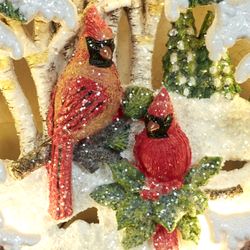 Cardinal Winter Scene Nightlight White
