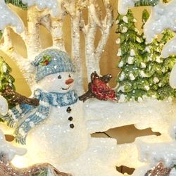 Snowman Winter Scene Nightlight White