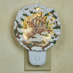 Deer Winter Scene Nightlight White