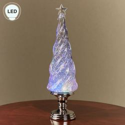 Swirling Glitter LED Christmas Tree Decorative Accent Clear