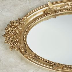 Butterfly in Roses Mirrored Vanity Tray Venetian Gold