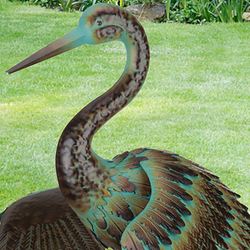 Wings Down Dance Crane Sculpture Bronze