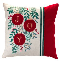 Joy Ornament Decorative Pillow Red