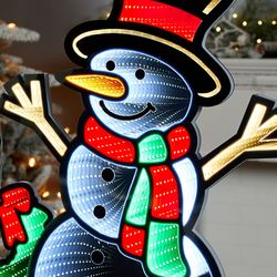 Snowman LED Infinity Light Multi Warm