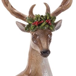 Shimmering Deer Figures Brown Set of Two