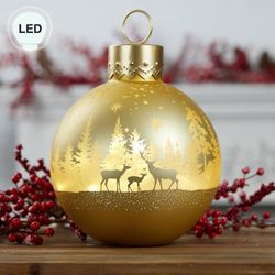 Deer Family LED Tabletop Ornament Gold