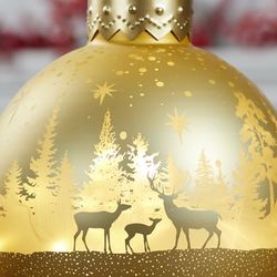 Deer Family LED Tabletop Ornament Gold