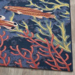 Aquatic Vista Rectangle Rug Navy