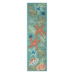 Starfish Song Rug Runner Aqua 111 x 76