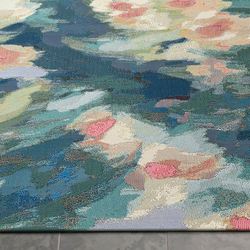 Watercolor Pond Rectangle Rug Multi Pastel